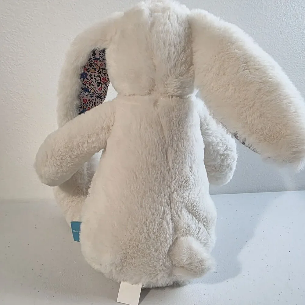 Manhattan Toy White Bunny Rabbit Pattern Pals Plush Flowers Floral Ears New NWT